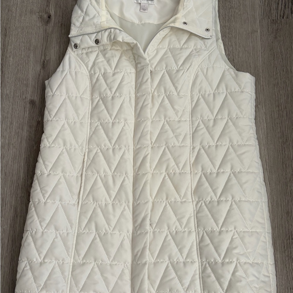 Christopher & Banks White Quilted Vest